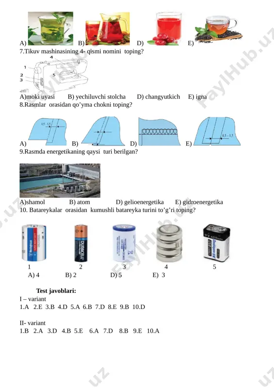 5- sinf texnologiyamonitoring test - Page 4