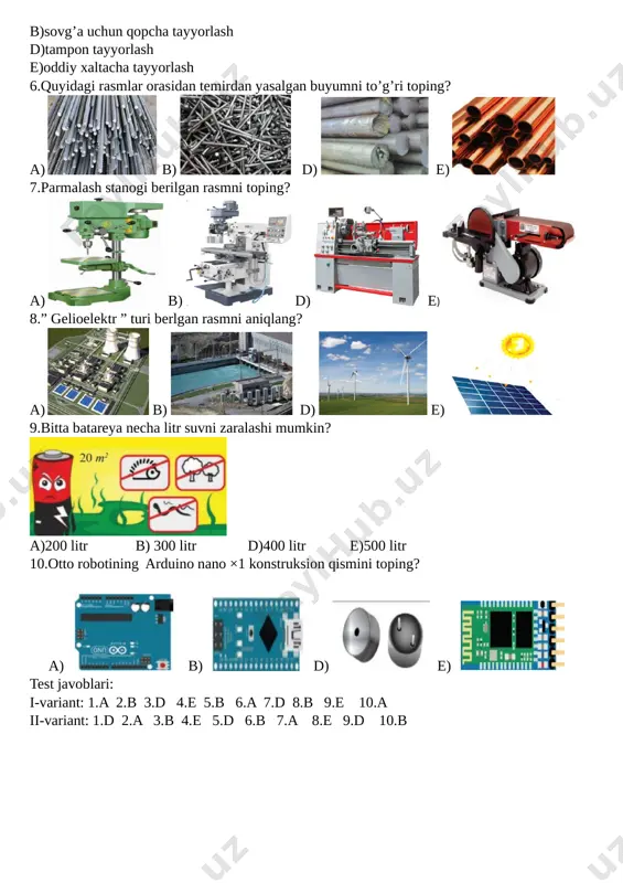 5-sinf o'g'il bolalar rasmli monitoring test - Page 4