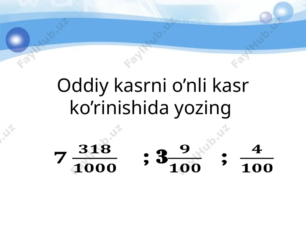 gulnoz o'nli kasrlar ustida amallar - Page 4