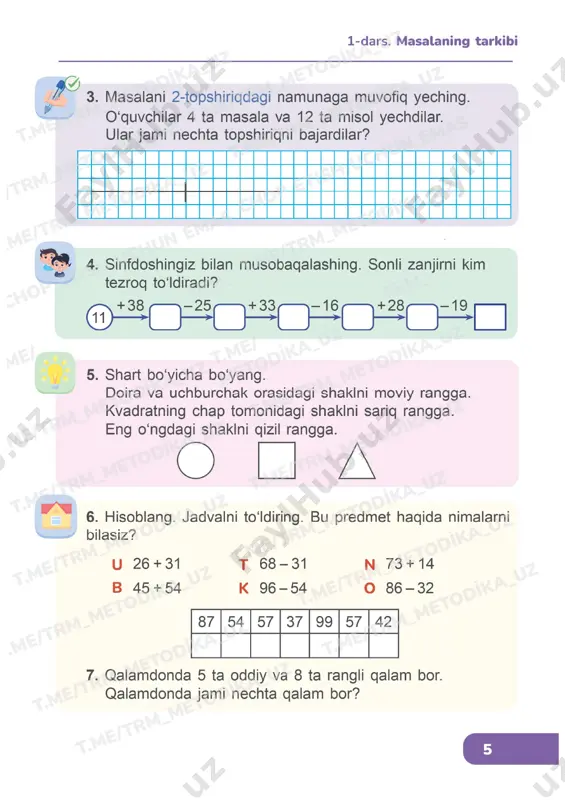 matematika 1 sinf 3 qism 1-10 dars - Page 4