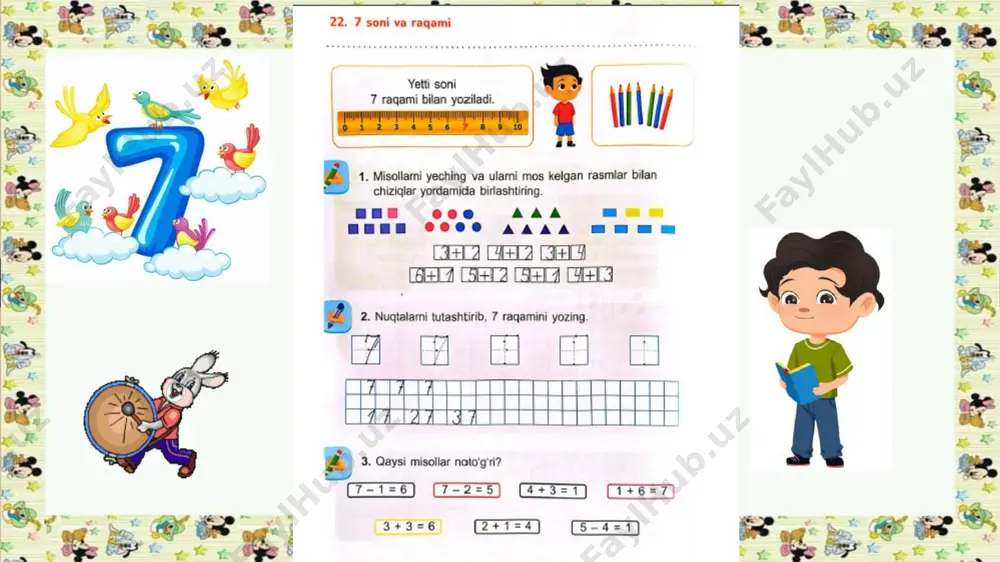1-sinf matematika 22-dars.7 soni va raqami - Page 4