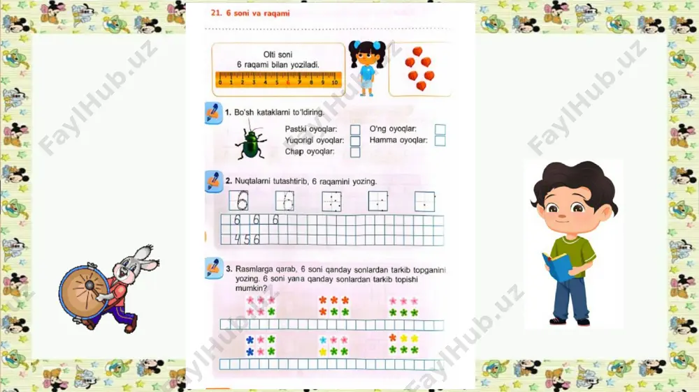 1-sinf matematika 21-dars.6 soni va raqami - Page 4