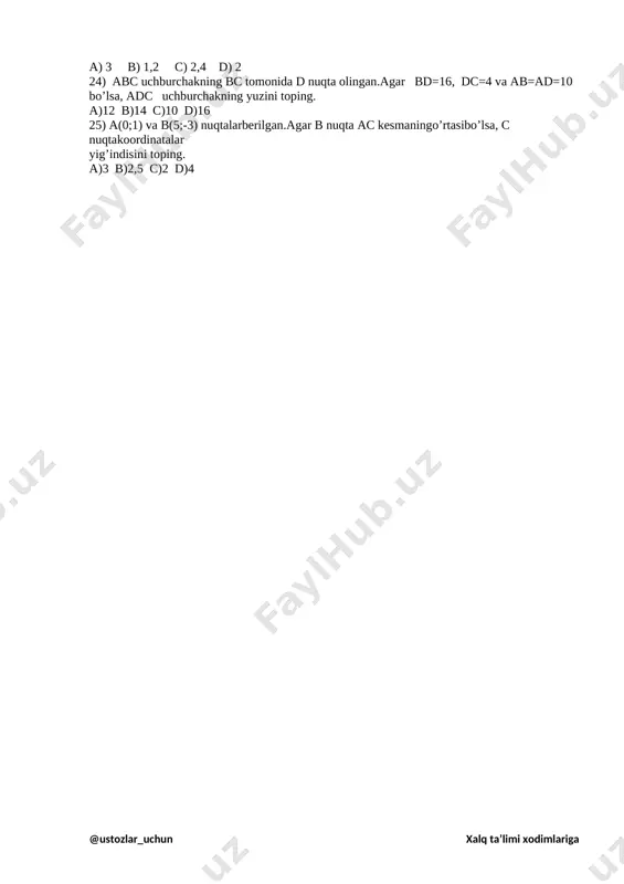 9-sinf matematika olimpiada test - Page 4