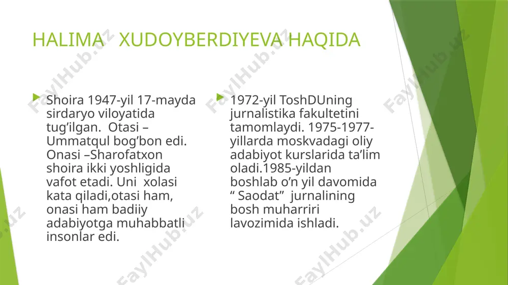halima xudoyberdiyeva hayoti va ijodi - Page 4