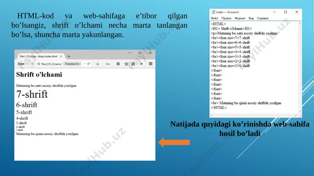 9-sinf. shrift o‘lchami, rangi va web-sahifa foni - Page 4