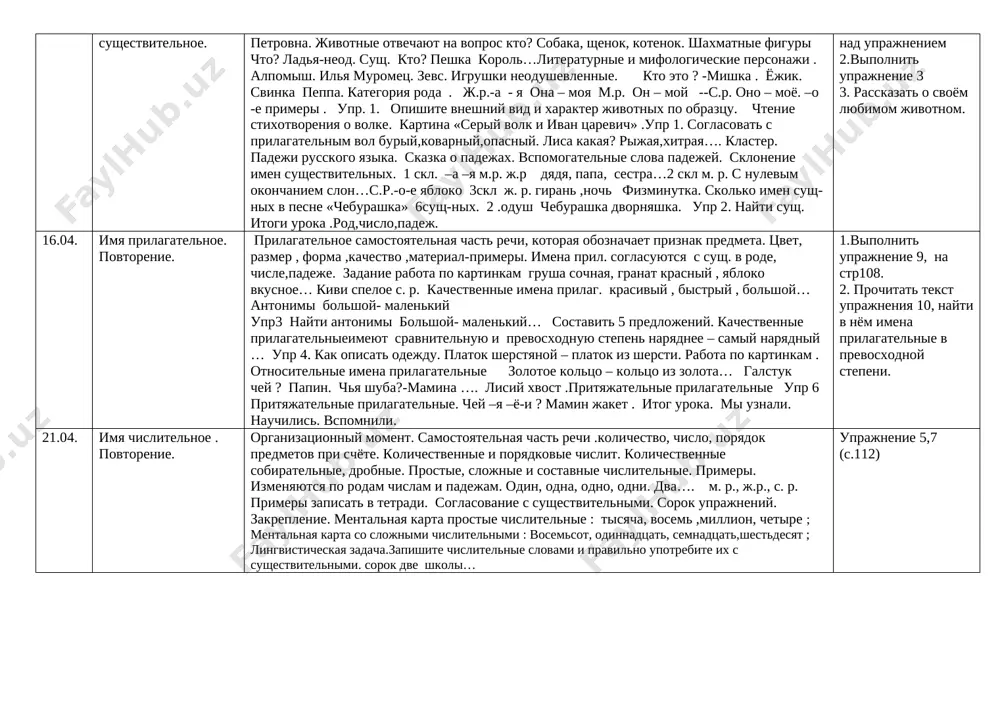 iya na s. 100 07.04. kir bulichev. puteshestvie alisi.kustiki. strana fantazii… o kire bulichyove. chto takoe fantaziya ? fantazyor opredelenie slovu. chto takoe fantastika? biografiya pisatelya. o priklyucheniyax alisi. ekranizatsiya proizvedeniy pisatelya. slovarnaya rabota. znakomstvo s proizvede-niem . chtenie otrivka «kustiki». zakreplenie proydennogo materiala. otvetit na voprosi. testi. podvedenie itoga uroka. otvetit na voprosi. 1.prochitat otrivok «kustiki» do kontsa. 2. nayti i vipisat slova peredayushie dvijenie kustikov. 09.04. imya sushestvitelnoe. povtorenie. samostoyatelnaya chast rechi. naritsatelnie-…. sobstvennie -… primeri. rod imen sushestvitelnix. moy.moya.moyo. moi. sush. .m.r. i j.r. neryaxa,sirota, zadira. sush. ed .ch. i mn.ch. , sush. tolko ed . ch. drujba, lyubov. sush. tolko mn. ch. kanikuli, bryuki, nojnitsi… padeji russkogo yazika. voprosi. primeri .brat –brata bratya –bratev. sklonenie 1 skl. -a –ya j. r. m. r. papa, mama 2skl. m. r. s nulevim okonchaniem i s.r. s -o -e…stol, vedro 3 skl. j. r. s nulevim okonchaniem imeyut myagkiy …