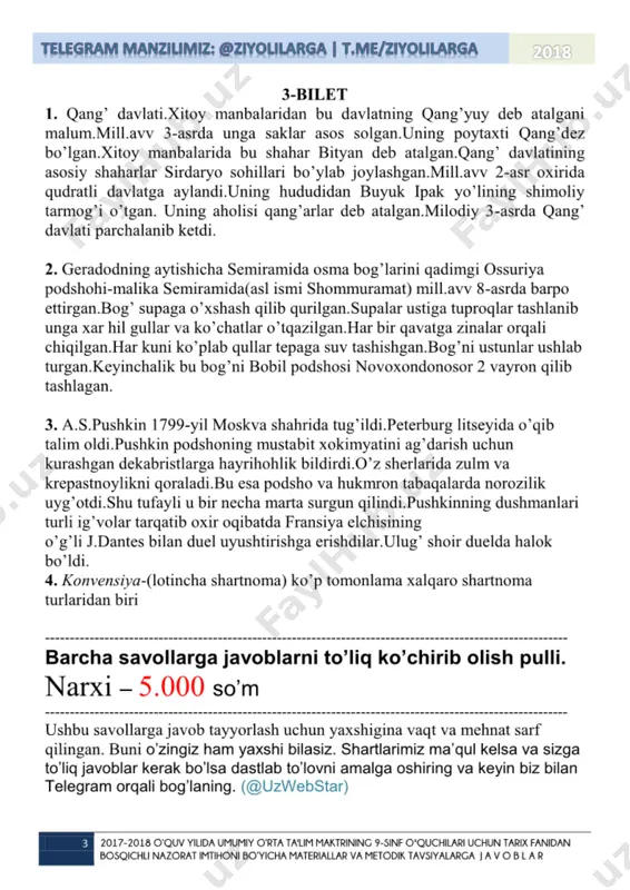 9-sinf imtihon javoblari (@ziyolilarga) - Page 4