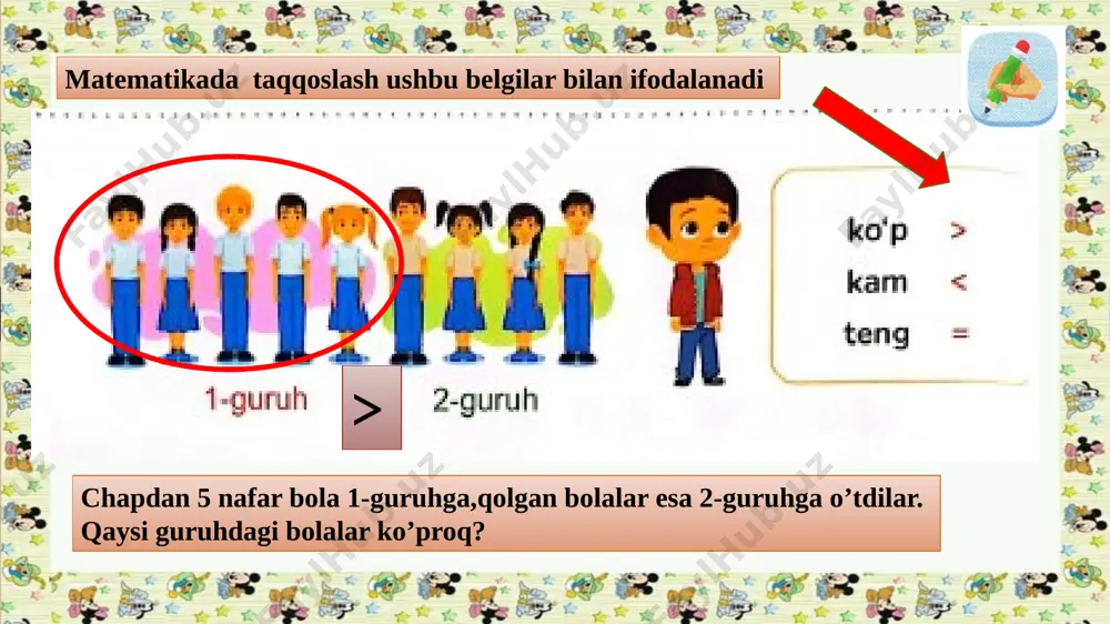 1-sinf matematika 13-dars.sonlarni taqqoslash - Page 4