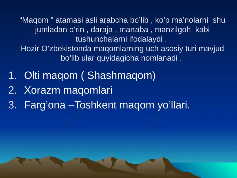 7-sinf musiqa 10.maqom tushunchasi. “shashmaqom” 1+ - Page 4