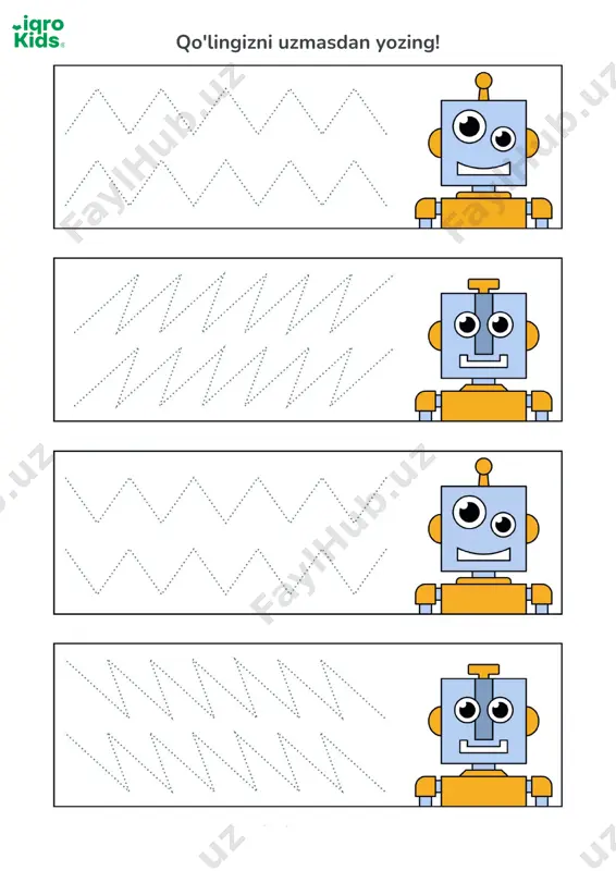 robot bilan uzmasdan yozamiz - iqrokids - Page 4