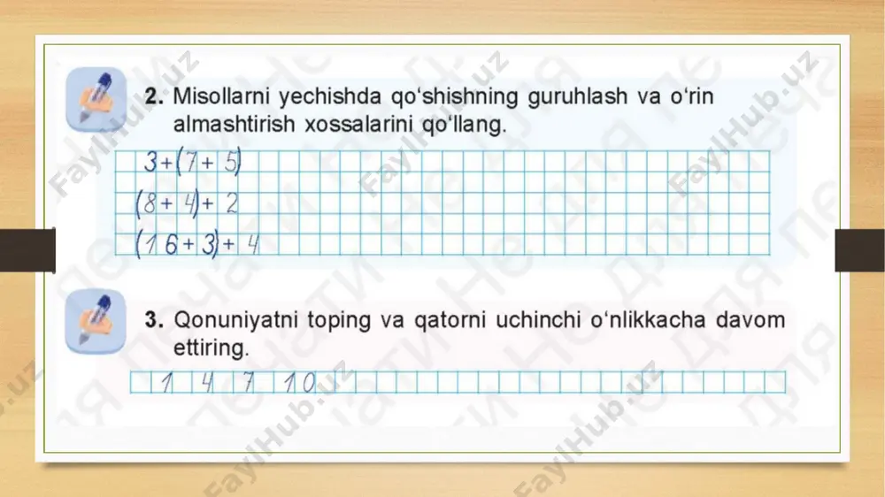 qo'shishning guruhlash xossasi 1-sinf - Page 4