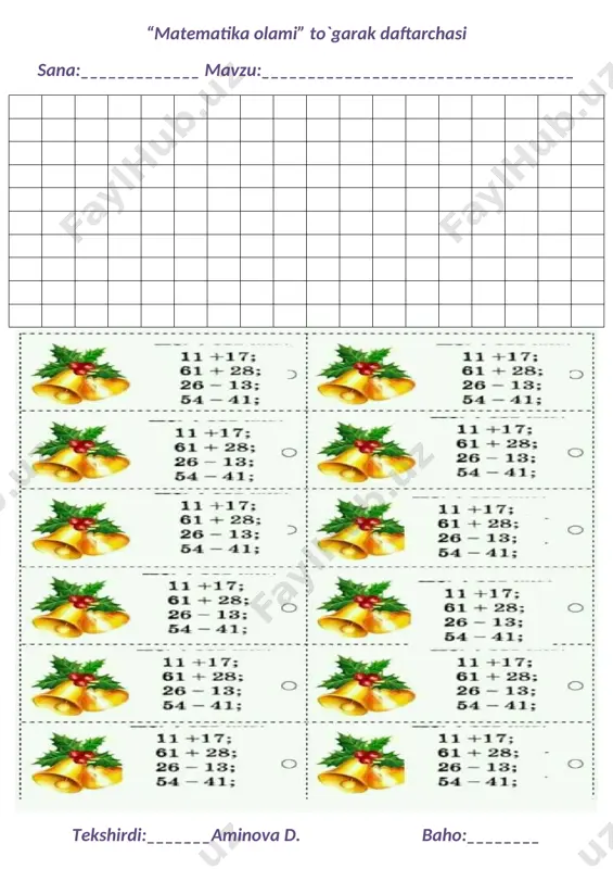 1-sinf matematika olami to`garak daftarchasi - Page 4