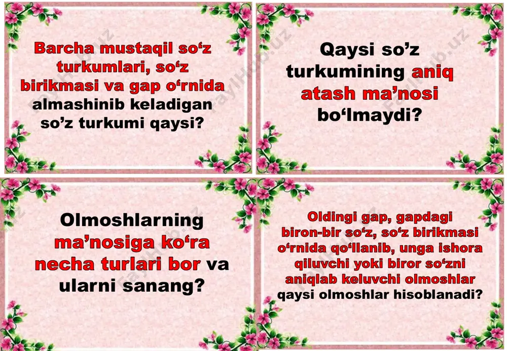 7-sinf ona tili 1-qism tarqatmalari - Page 4