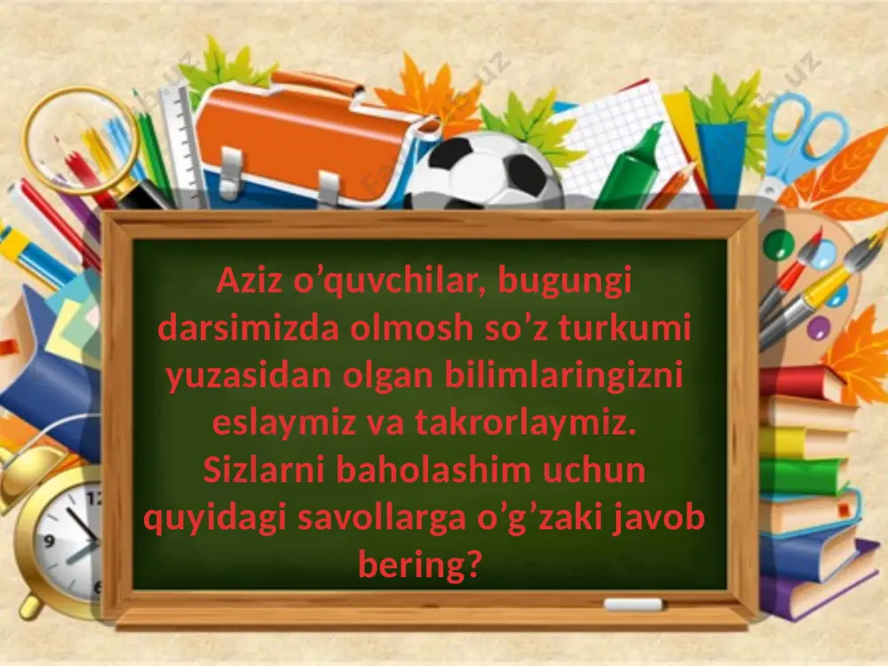 qlari edilar, men bilan so’rashdilar. 2. biz, yetimlar bir – birimizning pinjimizga tiqilib, bir – birimizni isitib uyquga ketamiz. uyga vazifa 293- mashq. ,,ajdodlarimiz ruhi hamisha bizga yor” mavzusida matn tuzing. unda ishlatilgan egalik qo’shimchalarini izohlang. image1.jpeg image2.png image3.jpeg image4.jpeg image5.png image6.png image7.png image8.png image9.png image11.jpeg image12.png image13.png image10.png image14.png image15.png image16.png image17.png image18.jpeg image19.jpeg image20.jpeg