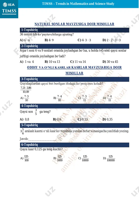 timss 7-8-sinf matematika 1-daftar - Page 4