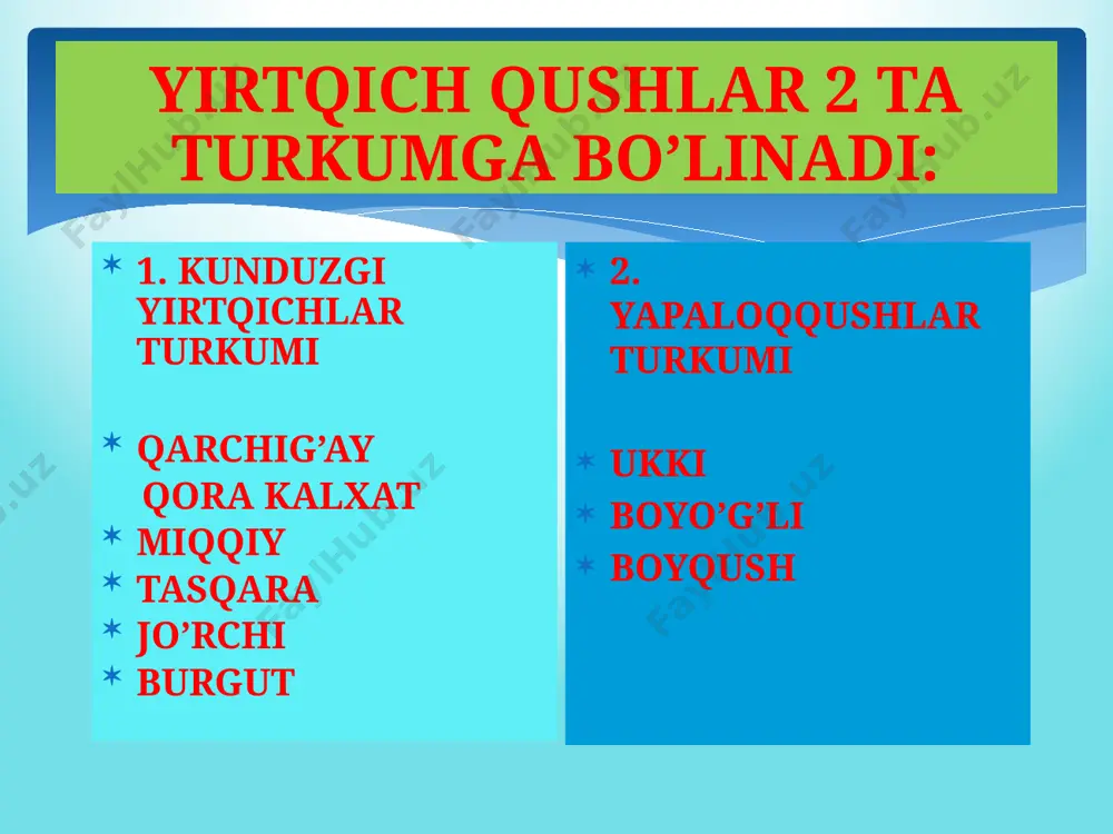 7- sinf biologiya yirtqich qushlar - Page 4