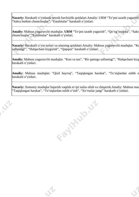 1-sinf jismoniy tarbiya 3-chorak @uqituvchiga_hujjat - Page 4