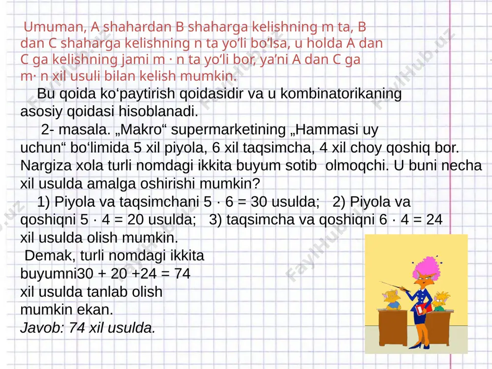 8-sinf algebra 88.kombinatorika elementlari 3+ - Page 4