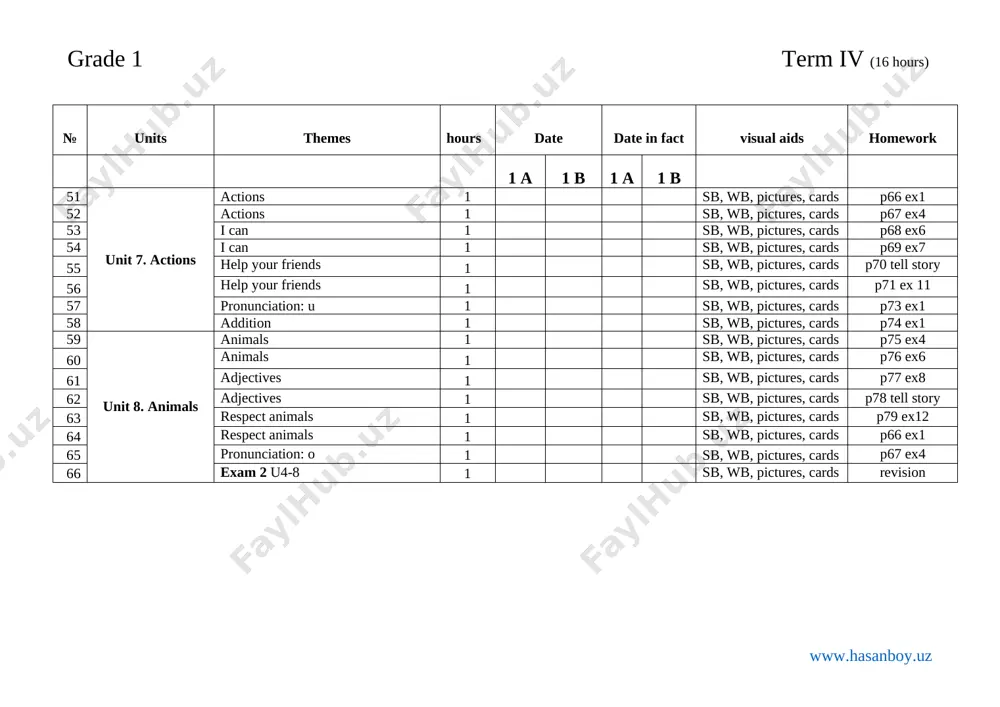 1-sinf ingliz tili ish reja yangi - Page 4