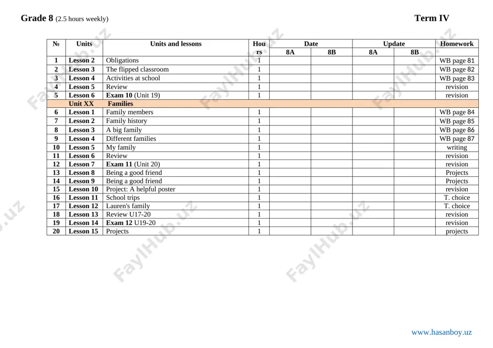 8-sinf ingliz tili 2.5 soat ish reja - Page 4