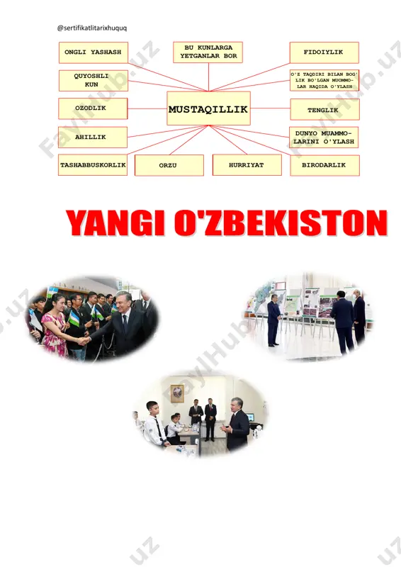 ifamizga aylangan hozirgi vaqtda yurtimizda tinchlik va barqarorlikni saqlash, davlatimizning hududiy yaxlitligi va bo‗linmasligi, sarhadlarimiz daxlsizligini ta‘minlash, millatlararo totuvlik, diniy bag‗rikenglik va hamjihatlikni mustahkamlashga intilish ko‗p millatli xalqimizni yanada birlashtiradigan, yuksak marralarga safarbar etadigan beqiyos kuchga aylanib bormoqda. buyuk istiqlolimizning xalqimiz, ayniqsa, yosh avlod qalbida vatanga muhabbat va sadoqat tuyg‗ularini kamol toptirish, yurtimizni har tomonlama erkin, obod va farovon mamlakatga aylantirishdagi ulkan ahamiyat va mohiyatini hisobga olib hamda o‗zbekiston respublikasi davlat mustaqilligining o‗ttiz bir yilligini munosib kutib olinmoqda. @sertifikatlitarixhuquq @sertifikatlitarixhuquq yangi o'zbekistonni barpo etish davrida ichki ishlar organlari tizimida tub islohotlar amalga oshirilmoqda. islohotlarning 1-bosqichi o'zbekiston respublikasi prezidentining 2017 yil 14 apreldagi pf-5005-son farmoni asosida boshlanib, bu borada 13 ta qonun, prezidentning 9 ta farmoni, 40 ta qarori va 3 ta farmoyishi, 115 ta hukumat qarorlari, 167 ta idoralararo hujjatlar qabul qilindi. ichki ishlar organlarining boshqaruv tizimi to'liq maqbullashtirilib, 85 foiz (ilgari 54 %) shaxsiy tarkib bevosita aholi uchun qulay …