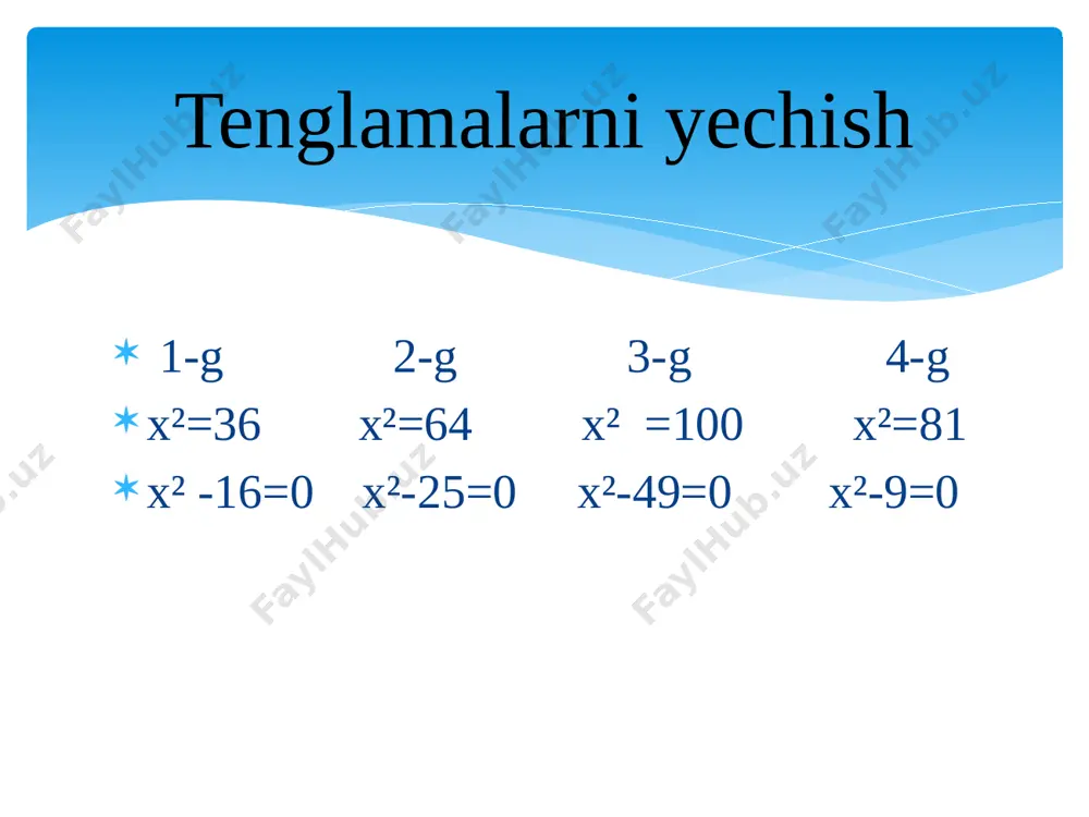 kvadrat tenglamalarni yechish - Page 4