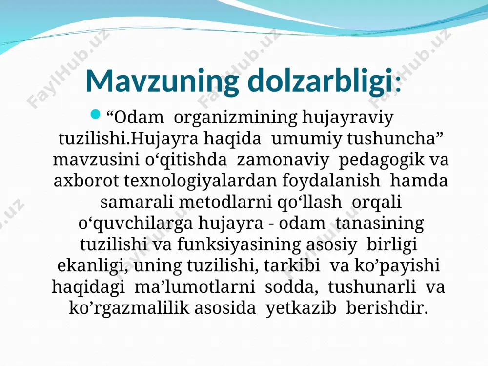 odam organizmining hujayraviy tuzilishi. - Page 4