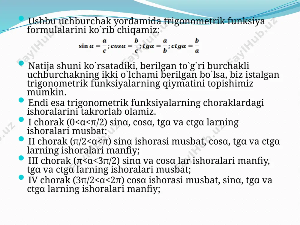 8-maktab trigonometrik funksiyalar bilan ishlash - Page 4