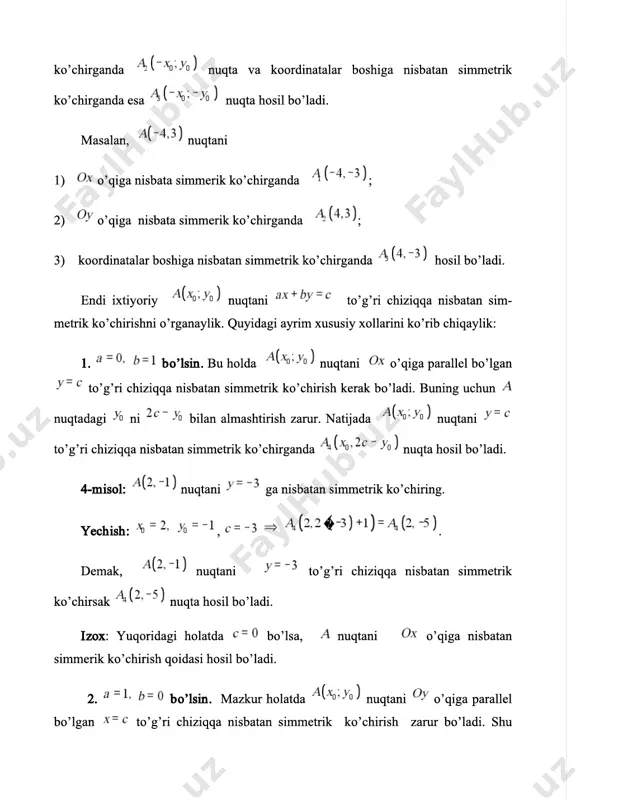 anda funksiya hosil bo’lar ekan. natija: funksiyani to’g’ri chiziqqa nisbatan simmetrik ko’chirilganda funksiya hosil bo’ladi. nauchniy rukovoditel: farmonov sherzodbek raxmonjonovich.