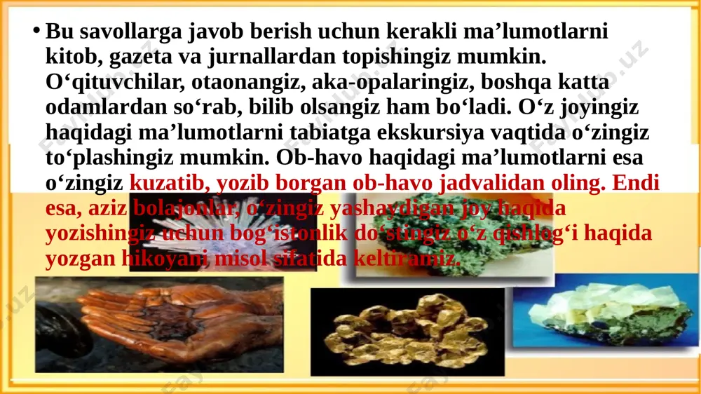 o'zimiz yashaydigan joy. nazorat ishi. - Page 4
