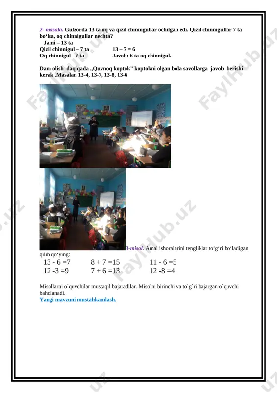 matematika 1 sinf ochiq dars ishlanma - Page 4