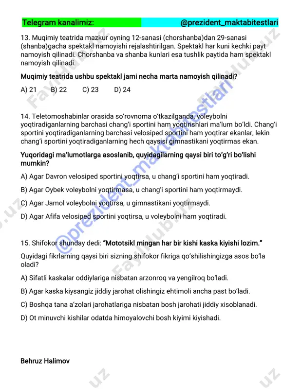 4 – repititsion test (@prezident_maktabitestlari) - Page 4