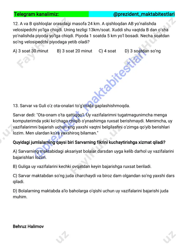 3 – repititsion test (@prezident_maktabitestlari) - Page 4