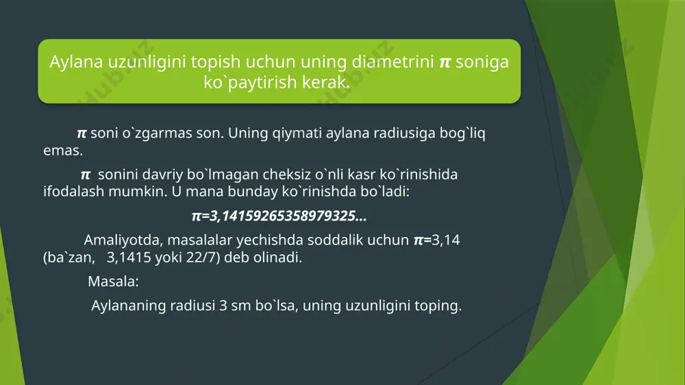 aylana uzunligi va doira yuzi - Page 4
