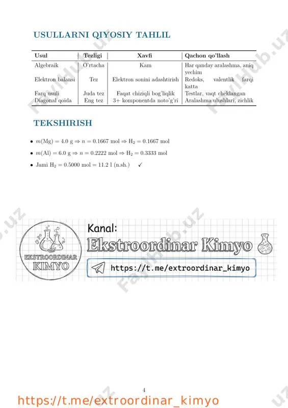 kimyodan masalalarni yechish usullari haqida master klass - Page 4