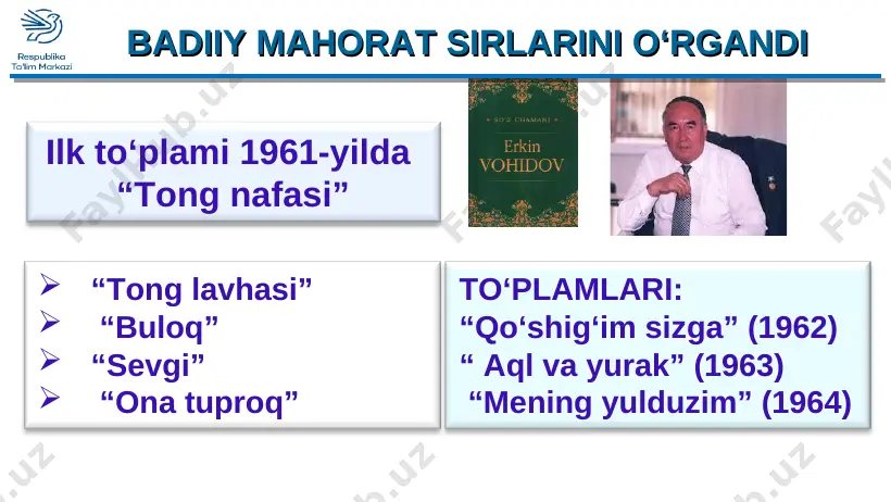 erkin vohidovning hayoti va ijodi. nido dostoni - Page 4