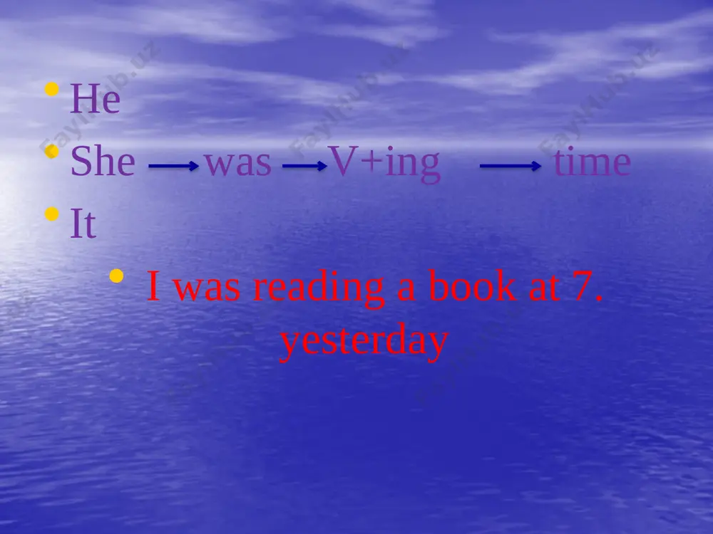ingliz tili 6-sinf past continious mavzusida taqdimot - Page 4