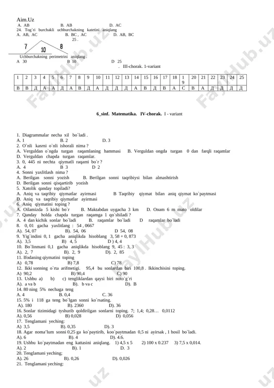 matematika test 6-sinf 1-4 ch - Page 4