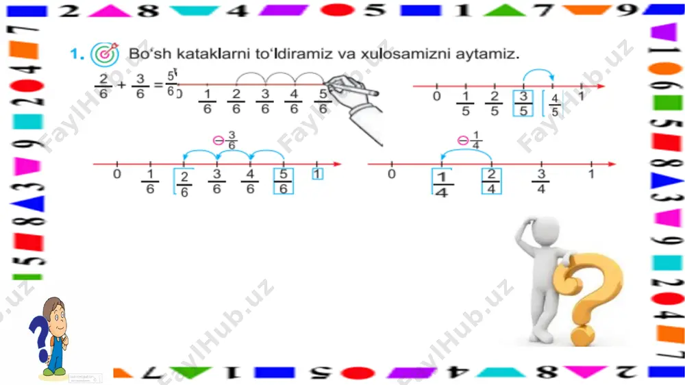 3-s.bir xil maxrajli kasrlarni qo`shish va ayrish.10-dars - Page 4
