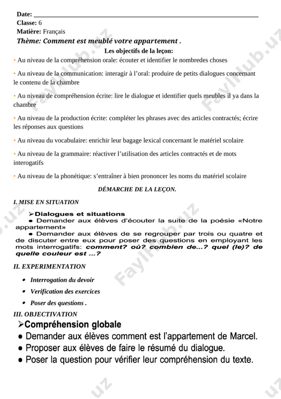 6-sinf fransuz tili ii-chorak - Page 4