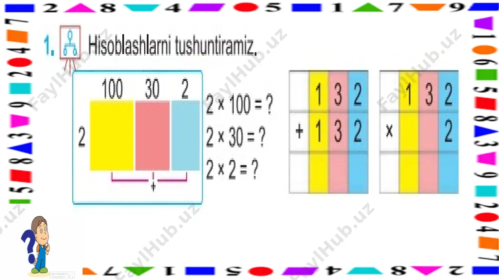 3-sinf.3xonali sonni 2 xonali songa ko`paytiris.8-mavzu - Page 4