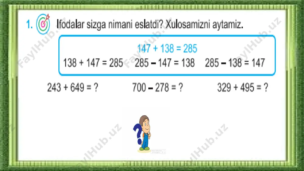 3-sinf.qo`shish va ayirishga doir masalalar.3-mavzu - Page 4