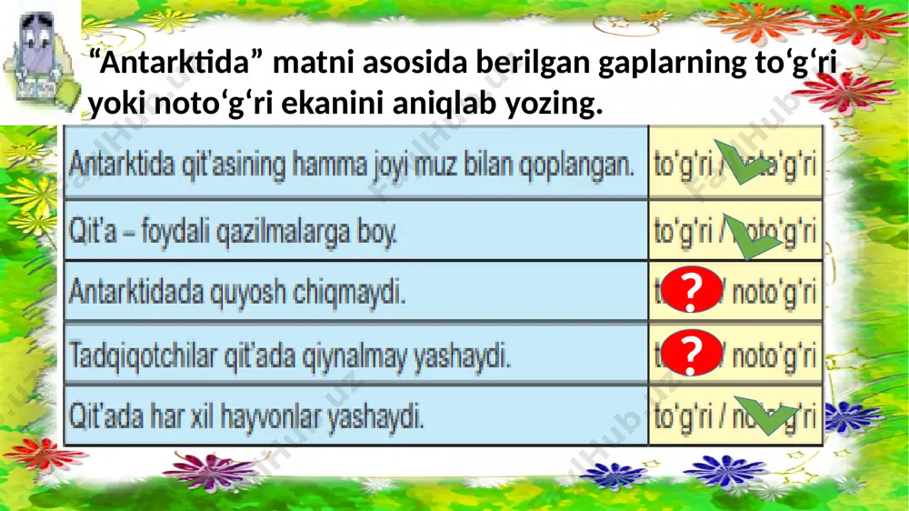 3-sinf.antarktida matni haqida topshiriqlar - Page 4