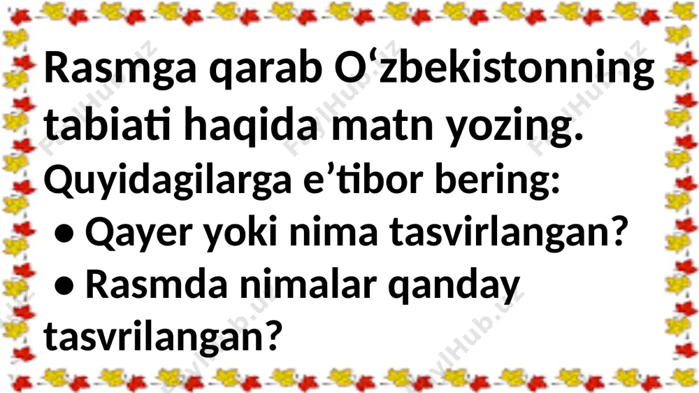 3-sinf.o`zbekistonning tabiati haqida matn yozish.6-mavzu - Page 4