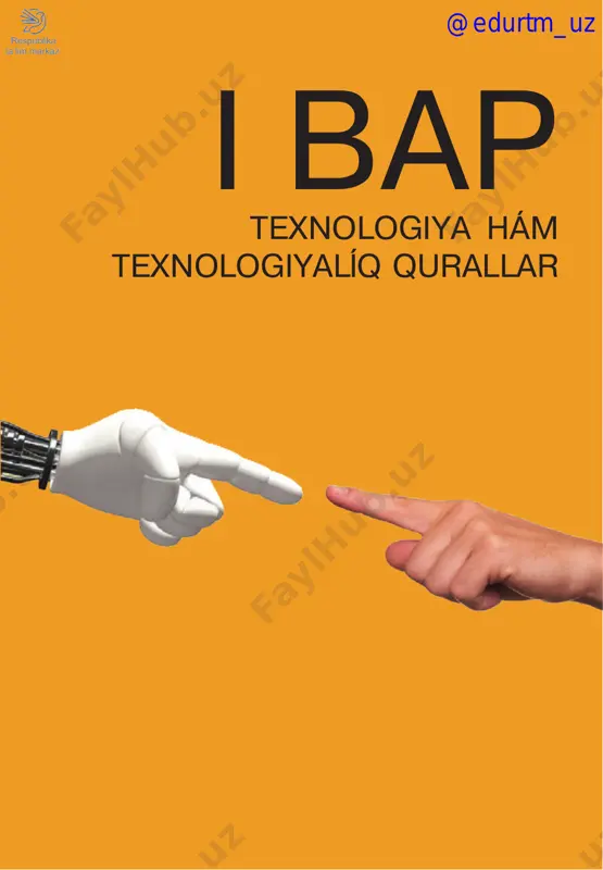ı tegislew, jıyrıǵın jazdırıw ushın arnalǵan ásbap. utyugten paydalanıp atırǵanda júdá abaylı bolıw zárúr. jasıńız kishiligin esapqa alıp, sizge utyugten óz betinshe paydalanıw usınıs etilmeydi. utyuglew jumısların jası úlkenler islegeni maqul. sebebi qızıp turǵan utyug kúyip qalıwǵa, hár qıylı órtlerdiń kelip shıǵıwına sebepshi bolıwı múmkin. áziz oqıwshı, bul qurılmalar bárhama jaqsı islewi ushın, olardı taza saqlaw hám olardan durıs paydalanıwdı úyreniń. sonda olar siziń shańaraǵıńızǵa uzaq jıllar dawamında xızmet etedi! este saqlań! @edurtm_uz 8i bap. texnologiya hám texnologiyalíq qurallar 2-sabaq. aǵash hám temir ustashílíǵínda paydalanatuǵín jumís ásbaplarí hám olardíń túrleri aǵash ustası – aǵashlarǵa islew beriwshi, aǵashtan hár túrli buyımlardı islewshi óner iyesi. aǵash ustalar jańa qurılǵan úylerge kóplegen úy úskenelerin: áynek, qapı taxtaydan islengen sıpa sıyaqlılardı tayarlap beredi. aǵash ustashılıǵı jumısı ásbaplarınan ulgiler aǵash ustashılıǵı jumısı ásbapları temirshilik ásbapları rubanka – aǵash ustashılıǵı jumısların islewde aǵashtıń sırtın tegislew ushın arnalǵan ásbap. pıshqı – aǵash materialdı kesiw ushın arnalǵan ásbap. …