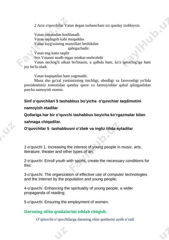 larga topshiriq beriladi berilgan topshiriq bo’yicha ma’lumot yozadilar 1-guruhga:. odam miyasi 2-guruhga: ovqat hazm qilish a'zolari 3-guruhga: o'pka [image: ] [image: ] v.baholash. o'quvchilarga darsda va munozaralardagi ishtirokiga ko'ra “ ofarin “, “ barakallo “, “harakat qil” so’zlari yozilgan shakllar berib boriladi. [image: ][image: ][image: ] vi.uyga vazifa: mavzuni o`qib o`rganib kelish mavzu yuzasidan berilgan savol va topshiriqlarni bajarish. o’quv tarbiya ishlari bo’yicha direktor o’rinbosari: __________ ___________________________. 1. 2. 3. 4. 1. 2. 3. 4. 1. 2. 3. 4. image6.emf image7.png image8.png image9.jpeg image10.jpeg image11.jpeg image12.png image13.png image14.png image1.jpeg image2.jpeg image3.jpeg image4.jpeg image5.png