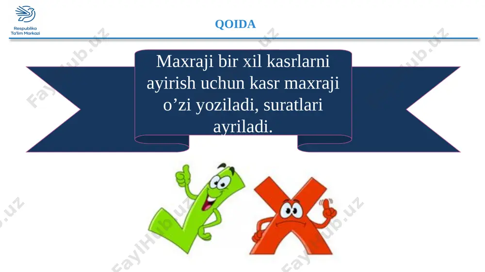 bir xil maxrajli kasrlarni ayirish - Page 4