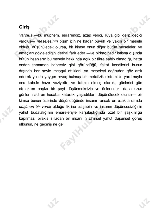 zaviyeden, herhangi bir kimse insan hayatındaki bu ıstırap kaynaklarından birine ne kadar yakınsa diğerinden o kadar uzaktır. ve dolayısıyla bir insanın tabii temayülü onu, nesnel dünyasını mümkün olduğu kadar öznel dünyası ile uyuşturmaya yönlendirecektir; bir başka ifadeyle, onu en ziyade açık olduğu ıstırap biçimine karşı en büyük önlemleri almaya sevk edecektir. akıllı adam her şeyden evvel ıstıraptan ve tacizden (harici sıkıntıdan) azade olmak için çabalayacak, sessizliği ve boş vakti, dolayısıyla mümkün olan en az sayıda beklenmedik ve tehlikeli karşılaşma ile birlikte sakin, mütevazı bir hayatı arayacaktır; ve böylelikle sözüm ona hemcinsleriyle çok az bir ortak tecrübeyi paylaştıktan sonra, münzeviyane bir hayatı tercih edecektir, hatta eğer büyük bir ruha sahipse büsbütün yalnızlığı seçecektir. çünkü bir insan ne kadar kendi kendisine yeterse, başka insanlara o denli daha az gereksinim duyacaktır; haddi zatında başka insanlar da ona o kadar az tahammül edebilecektir. yüksek bir zihin düzeyinin bir insanı toplum dışına itebilmesinin nedeni budur. …
