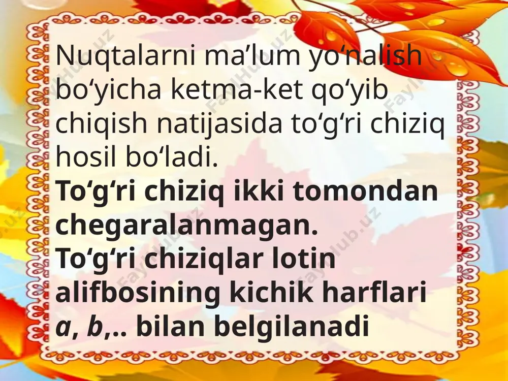 a, arifmetik musobaqa hosil bo’lgan sonlarni o’ylab topish maqsad: o’quvchilarning matematika fanini o’rganish jarayonida mantiqiy fikrlash qobiliyatlarini shakllantirish va rivojlantirish. o’z fikrlarini mustaqil bayon qila olish, egallagan bilimlarini ijtimoiy faoliyatlarida qo’llashga o’rgatish o’quvchilarni matematika fanini o’rganib doimo hayotda qo’llash, matematika insonni diqqatini rivojlantirishi, dunyoqarashino oshirishini ta’minlashi haqida tushuncha berish qiziqarli o’z – o’zini tekshirish mantiqan, matematik o’yinxona sonli piramida, arifmetik musobaqa hosil bo’lgan sonlarni o’ylab topish 5-topshiriq daftaringizga to‘g‘ri, egri va siniq chiziqlar chizing. ularni harﬂar bilan belgilang. maqsad: o’quvchilarning matematika fanini o’rganish jarayonida mantiqiy fikrlash qobiliyatlarini shakllantirish va rivojlantirish. o’z fikrlarini mustaqil bayon qila olish, egallagan bilimlarini ijtimoiy faoliyatlarida qo’llashga o’rgatish o’quvchilarni matematika fanini o’rganib doimo hayotda qo’llash, matematika insonni diqqatini rivojlantirishi, dunyoqarashino oshirishini ta’minlashi haqida tushuncha berish qiziqarli o’z – o’zini tekshirish mantiqan, matematik o’yinxona sonli piramida, arifmetik musobaqa hosil bo’lgan sonlarni o’ylab topish maqollar bahrubayti 1. biz ezma topadi, bir kezma 2. bir qo’llab eksang, ikki qo’llab …