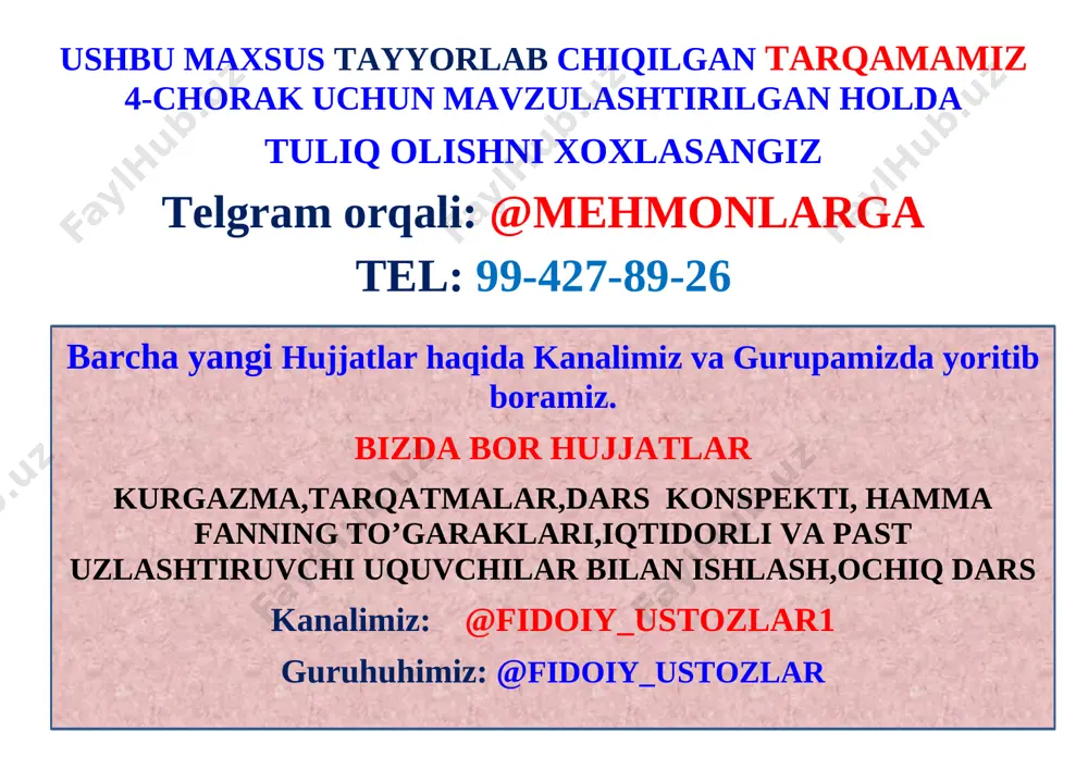 4-chorak 3-ssinf ona tili tarqatma 2021 - Page 4